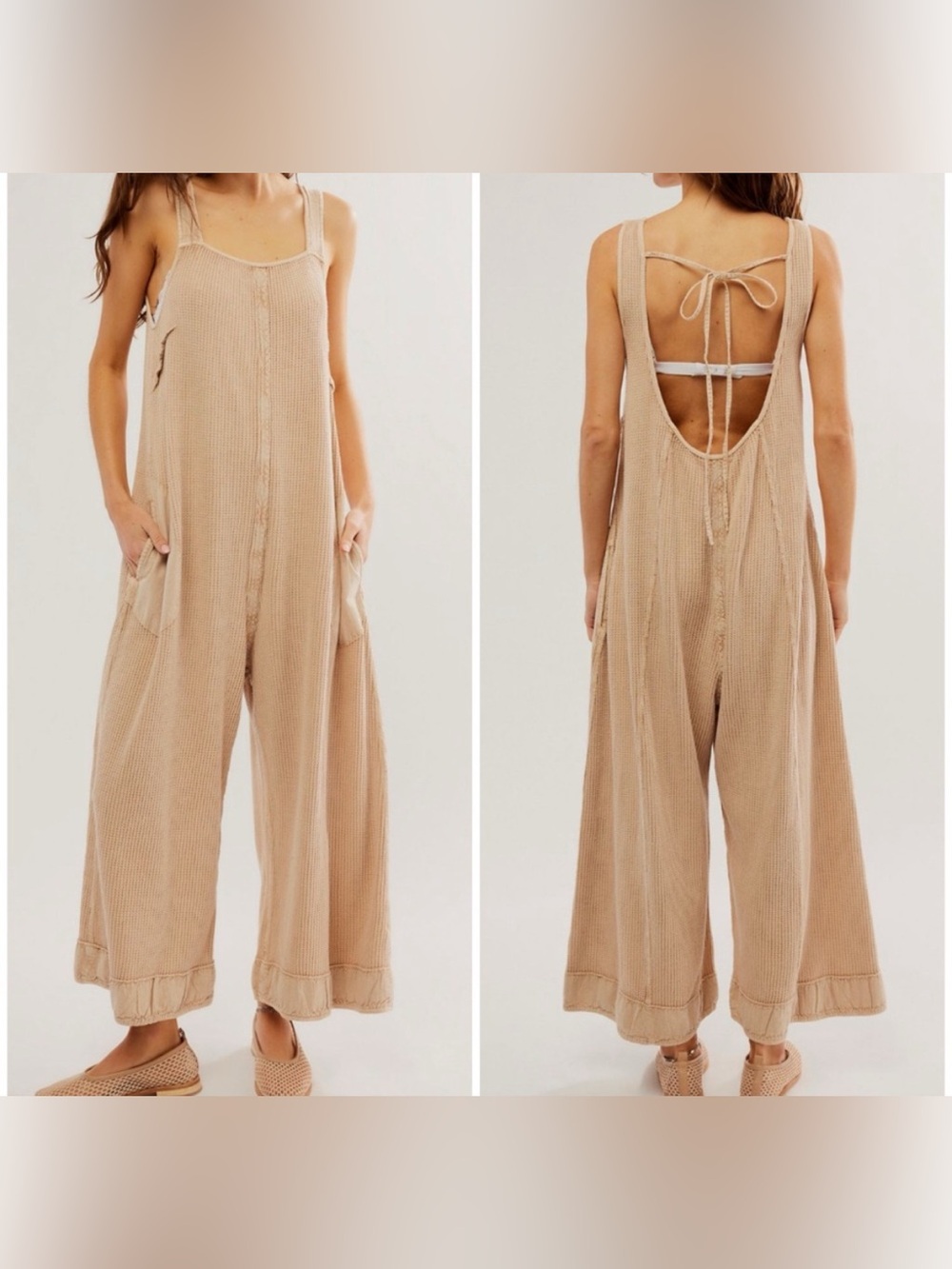 NWOT Free People FP One Callie One Piece - tan cream - XL